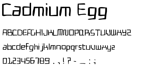 Cadmium Egg font